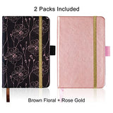 2 Pack Pocket Notebook Small Notebooks for Women, 3.5" x 5.5" Mini Notepad with Total 288 Ruled Pages, 100 GSM Thick Paper, Small Hardcover Leather Journal Notebooks