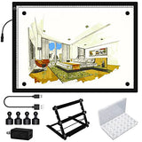 Kornculor A2 Light Box Ultra-Thin LED Tracing Board Eye-Friendly Light Pad Illumination Light Panel Dimmable Brightness Diamond Painting with Stand and Magnet, for Art Craft Drawing Stencil Sketching