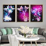 HaiMay 3 Pack DIY 5D Diamond Painting Kits by Number Kits Full Drill Painting Butterfly Diamond Pictures Arts Craft for Wall Decoration, Butterfly Diamond Painting Style (Canvas 10×14 inches)