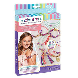 Make It Real – Gold Link Suede Bracelets. DIY Suede Bracelet & Choker Making Kit for Girls. Arts and Crafts Kit to Design and Create Unique Tween Jewelry with Faux Suede, Beads, Gold Pieces & Charms