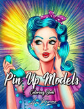 Pin Up Models Coloring Book: An Easy Adult Coloring Book Featuring Fun and Cute Pop Art Pin Up Models in Light Grayscale