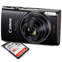 Canon PowerShot ELPH 360 HS (Black) Digital Camera w/16 GB SD Card