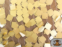 Square Dangle Tulle Sequin Fabric Gold / 55" Wide / Sold By the Yard