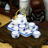 Galand 6 Pcs/Set Dollhouse Tea Set Multifunctional Reusable Scale 1:12 Doll House Miniature Porcelain Tea Cup Set for DIY Toys,Dollhouse Ceramic Tea Set B