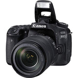 Canon EOS 80D DSLR Camera with 18-135mm Lens (1263C006) + EF-S 55-250mm Lens + 64GB Memory Card + Case + Corel Photo Software + LPE6 Battery + External Charger + Card Reader + More (Renewed)