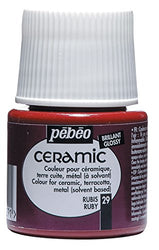 Pebeo Ceramic Enamel Effect Paint, 45 mL, Ruby