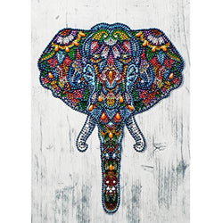 MXJSUA DIY 5D Special Shape Diamond Painting by Number Kit Crystal Rhinestone Round Drill Picture Art Craft Home Wall Decor 12x16In Colored Elephant