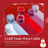 Beetles 6 Colors Dip Powder Nail Kit Starter, Candy Cane Dipping Powder Set Glitter Red Sparkle Colors Snow White Silver Nail Powder Valentine's Day Gifts kit with Base Top Coat Activator Brush Saver