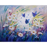 LSTARJ Diamond Painting Kits for Adults, Daisy Flowers 5D Diamond Art Kits for Adults Kids Beginner, Butterfly 5D Diamond Painting Kit 11.8x15.7 inch