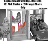 Barbie Replacement Parts Dollhouse Series Dreamhouse | FHY73 ~ Replacement Parts Bag - Contents: (2) Pink Chairs, and (2) Orange Chairs