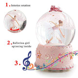 LOVE FOR YOU Gift Wrapped Ballet Dancer Music Box Color Changing LED Light Musical Snow Globe for Girls Women Mom Kids Daughter Wife Girlfriend Granddaughter Birthday (Snow Globe)