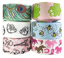 Ribbon for Crafts - Hipgirl 7/8" 30yd Grosgrain Designer Fabric Ribbon Set,Gift Package