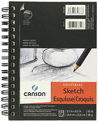 Canson Universal Sketch Paper Pad 5.5 x 8.5 : 100 Sheets (3 Pack)