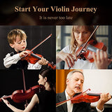 Eastar 1/2 Violin Set for Beginners, Half Size Fiddle with Hard Case, Rosin, Shoulder Rest, Bow, and Extra Strings (Imprinted Finger Guide on Fingerboard), EVA-2