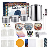 92 Pcs Candle Making Kit, Soy Candle Wax Set,Including Candle Make Pouring Pot( 900ML)Candle Craft Set, Wicks, Essences, Dyes, Melting Pot, Tins for Candle Making Beginners,Valentine's Day Present