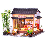 Dollhouse Miniature with Furniture,DIY 3D Wooden Doll House Kit Chinese Retro Courtyard Style Plus with Dust Cover and LED,1:24 Scale Creative Room Idea Best Gift for Children Friend Lover BM850