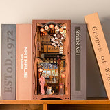 Fsolis Book Nook Kit, DIY Miniature Dollhouse Kit 3D Wooden Puzzle Booknook Book Nook Shelf Insert (YS06)