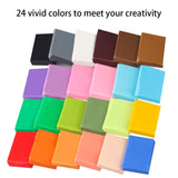 24 Colors Small Block Polymer Clay,2 Hardness Options Oven Bake Clay, Tomorotec CPSC Conformed Non-Toxic Moleding DIY Clay Oven Baking Clay with Sculpting Tools Safe for Kids, Artists (Softer)