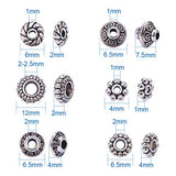 Pandahall Elite1 Box 300 PCS 6 Style Tibetan Silver Spacer Beads Jewelry Findings Accessories for