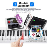 Finger Dance Folding Piano 88 key keyboard Digital Piano with MIDI Portable 88 Key Full Size Upgrade Wood Grain Semi-Weighted Keyboard Piano with Lighted Keys for Beginners - White Lighted Keys
