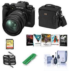 Fujifilm X-T4 Mirrorless Digital Camera with XF 16-80mm f/4 R OIS WR Lens, Black - Bundle with Shoulder Bag, 64GB SDXC Card, Cleaning Kit, Card Reader, Memory Wallet, Pc Software Package