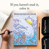 ColorIt Colorful Novels Adult Coloring Book to Relieve Stress, 50 Original Drawings from Classic Books, Spiral Binding, Perforated Pages, USA Printed, Lay Flat Hardback Book Cover, Ink Blotter Paper