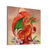 Baby Dragon Special Shaped Diamond Painting DIY 5D Partial Drill Cross Stitch Kits Crystal Rhinestone of Picture Serial Diamond Embroidery Arts Craft (Multicolor)