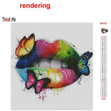 Treat Me 5D Diamond Painting Kits for Adults Full Drill Diamond Embroidery Lips, 60x60/23.6x23.6in