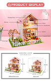 Flever Dollhouse Miniature DIY House Kit Creative Room with Furniture for Romantic Valentine's Gift(Sakura Love)