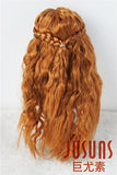 JD119 5-6inch 13-15 CM Long curly princess doll wigs 1/8 Lati yellow doll synthetic mohair BJD wigs Vinyl doll accessories (Carrot)