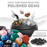 NATIONAL GEOGRAPHIC Professional Rock Tumbler Kit - Platinum Series Ultra Quiet Rock Tumbler Science Kit, Large 2 lb. Barrel, 1 lb. Rough Gemstones, Polishing Grit, GemFoam Polisher, Jewelry Settings
