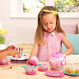 Play Circle by Battat – Pink La Dida Musical Tea Party Set – Teapot with Songs & Sounds, Cupcakes, Baby Spoons, and Cups – Pretend Play Toy Kitchen Accessories for Kids Ages 3 and Up (17 Pieces)
