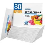 FIXSMITH Canvas Panels 30 Pack - 8 x 10 Inch Painting Canvas Panel Boards - 100% Cotton Primed Canvases - Classroom Pack - Artist Canvas Board for Acrylic, Oil & Tempera Painting