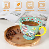 Coffee Mugs-15 Ounce Ceramic Mug Set for Coffee Mocha Latte Tea Milk-Set of 4 Tea Mug-4 Color Funny Coffee Mug for Fathers ,Teacher Day Gift
