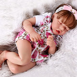 CARANOVO Reborn Baby Dolls Girls - 18 inch Realistic Baby Doll, Lifelike Soft Body Newborn Baby Doll, Real Sleeping Baby with Feeding Kit, Gift Box for 3 + Year Old Kids