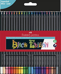 Faber-Castell Colouring Pencils - Black Edition - Assorted Colours - Pack of 24