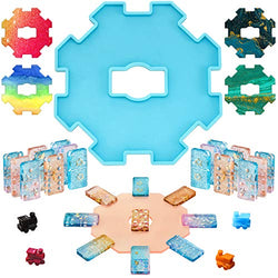 Domino Bracket Epoxy Resin Mold Mexican Train Hub Mold Domino Stand Mold Silicone Domino Epoxy Mold Train Centerpiece Domino Mold for Jewelry DIY Crafts Making Supplies