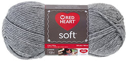 Red Heart  Soft Yarn, Light Gray Heather (E728.9440)