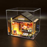 Dollhouse Miniature with Furniture, DIY Wooden Doll House Kit Japanese-Style Plus Dust Cover and Music Movement, 1:24 Scale Creative Room Idea Best Gift for Children Friend Lover （M914）