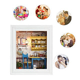 ZQWE DIY Dollhouse Miniature Kit, Creative Photo Frame Wall-Mounted Assembly Model, Photo Frame Toy House with LED Lights for Adults and Kids Gifts (Leisurely lunche)