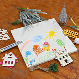 27PCS Wooden House Shaped Embellishments Unfinished Blank Wood Hanging Ornaments for Farmhouse Christmas Tree Decoration, Christmas Gifts for Kids