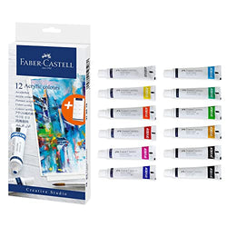 Faber-Castell Acrylic Paint Set - 12 Paint Tube Colors, Acrylic Paint Set for Adults