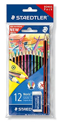 STAEDTLER Noris Colouring Pencils With A Eco Pencil And Mars Plastic Eraser