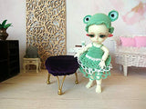 Miniature dollhouse elegant chair, Victorian violet velvet seat with gold metal legs