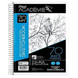 Mead Académie Spiral Sketchbook / Sketch Pad, Heavyweight Paper, 70 Sheets, 11 x 8.5 Inch Sheet Size (54404)