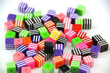 RayLineDo One Pack of 100Pcs Mixed Bright Candy Color Cube Sugar Shape White Stripes Crafting