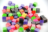 RayLineDo One Pack of 40Pcs Mixed Bright Candy Color Cube Sugar Shape White Stripes Crafting Sewing