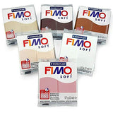 FIMO Soft Polymer Oven Modelling Clay - 57g - Set of 6 Colours - Warm Neutral Tones