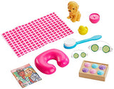 Barbie Spa Doll, Blonde, with Puppy and 9 Accessories, Including Neck Pillow, Rubber Duck and Cucumber Eye Masks, Gift for Kids 3 to 7 Years Old