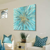 Abstract Painting Artwork Canvas Picture: Modern Color Hand Painted Wall Art for Living Room (36'' x 36'' x 1 Panel)